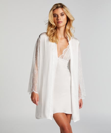 Kimono Satin, Blanc
