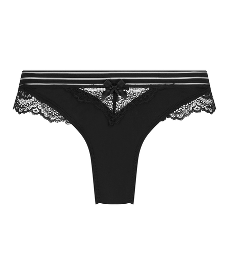 Slip br&eacute;silien &eacute;chancr&eacute; Sully, Noir