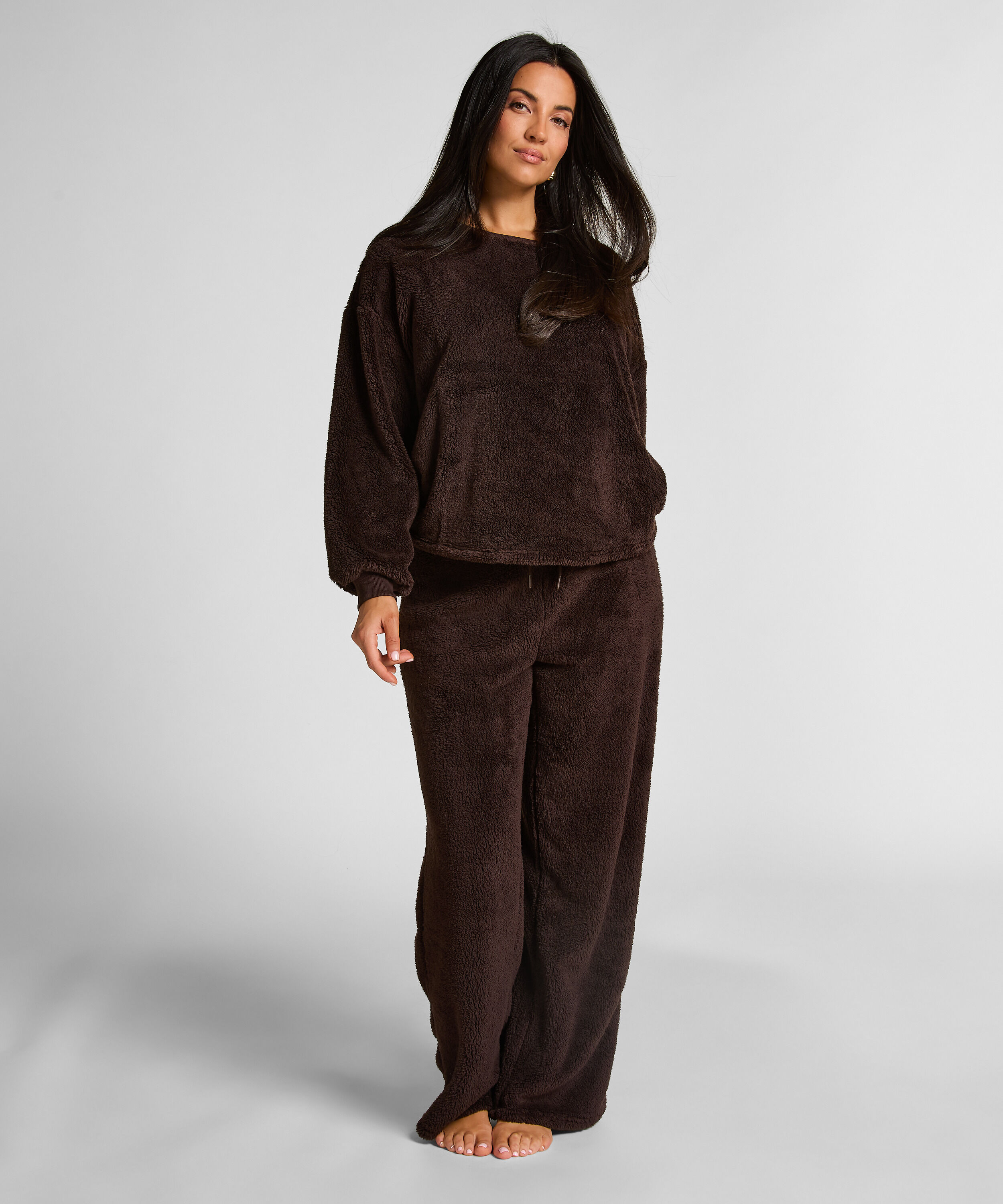 Pantalon Fluffy Fleece, Marron Pantalon Fluffy Fleece, Marron
