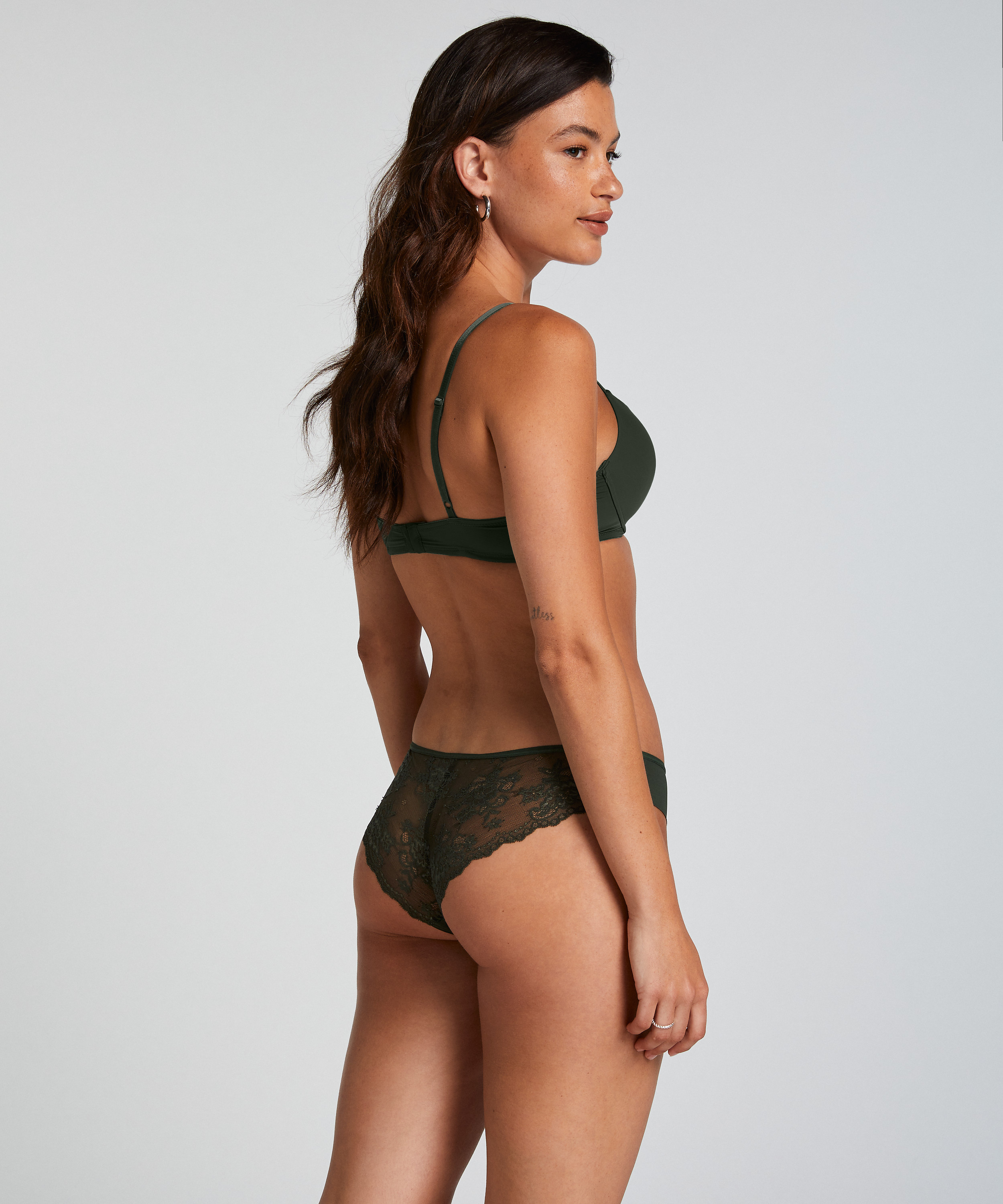 Slip brésilien Invisible Lace Back, Vert, main
