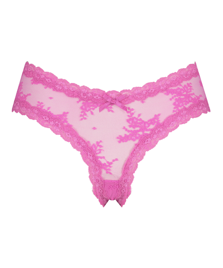 Slip brésilien V-shape mesh, Rose