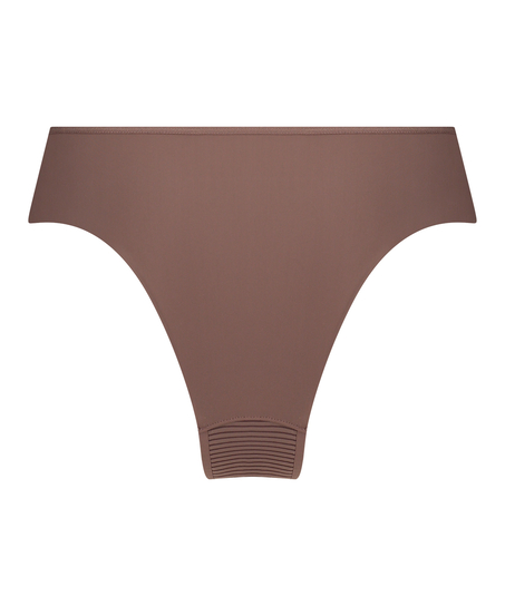Slip brésilien invisible Stripe mesh, Marron