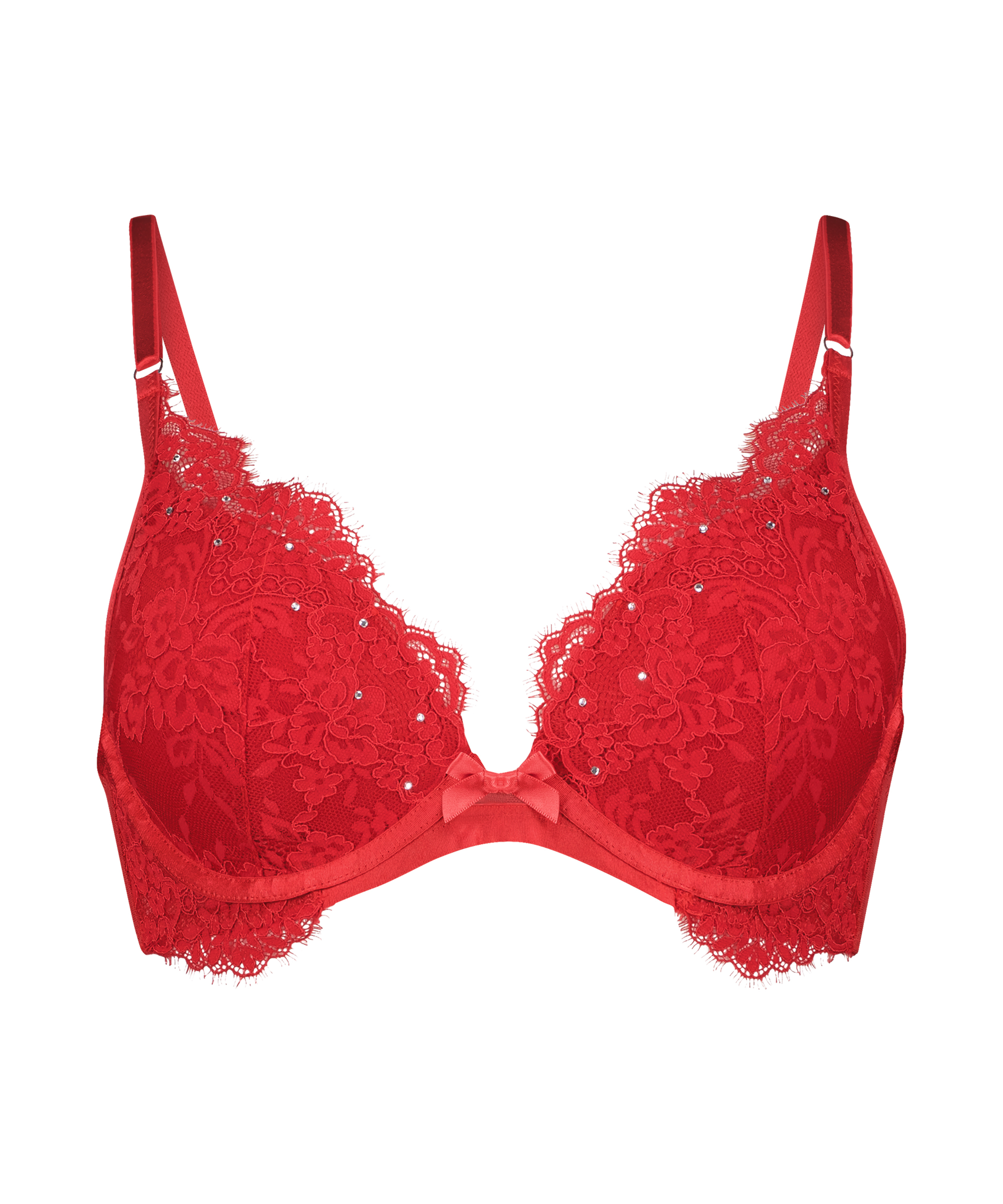 Soutien-gorge push-up préformé à armatures Pauline, Rouge, main