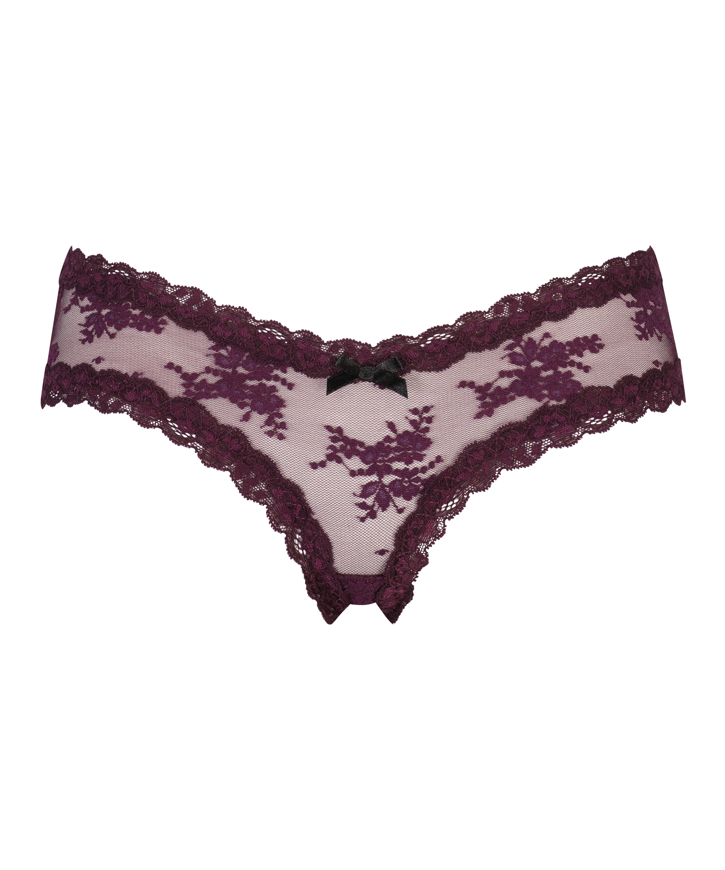 Slip brésilien V-shape mesh, Violet, main