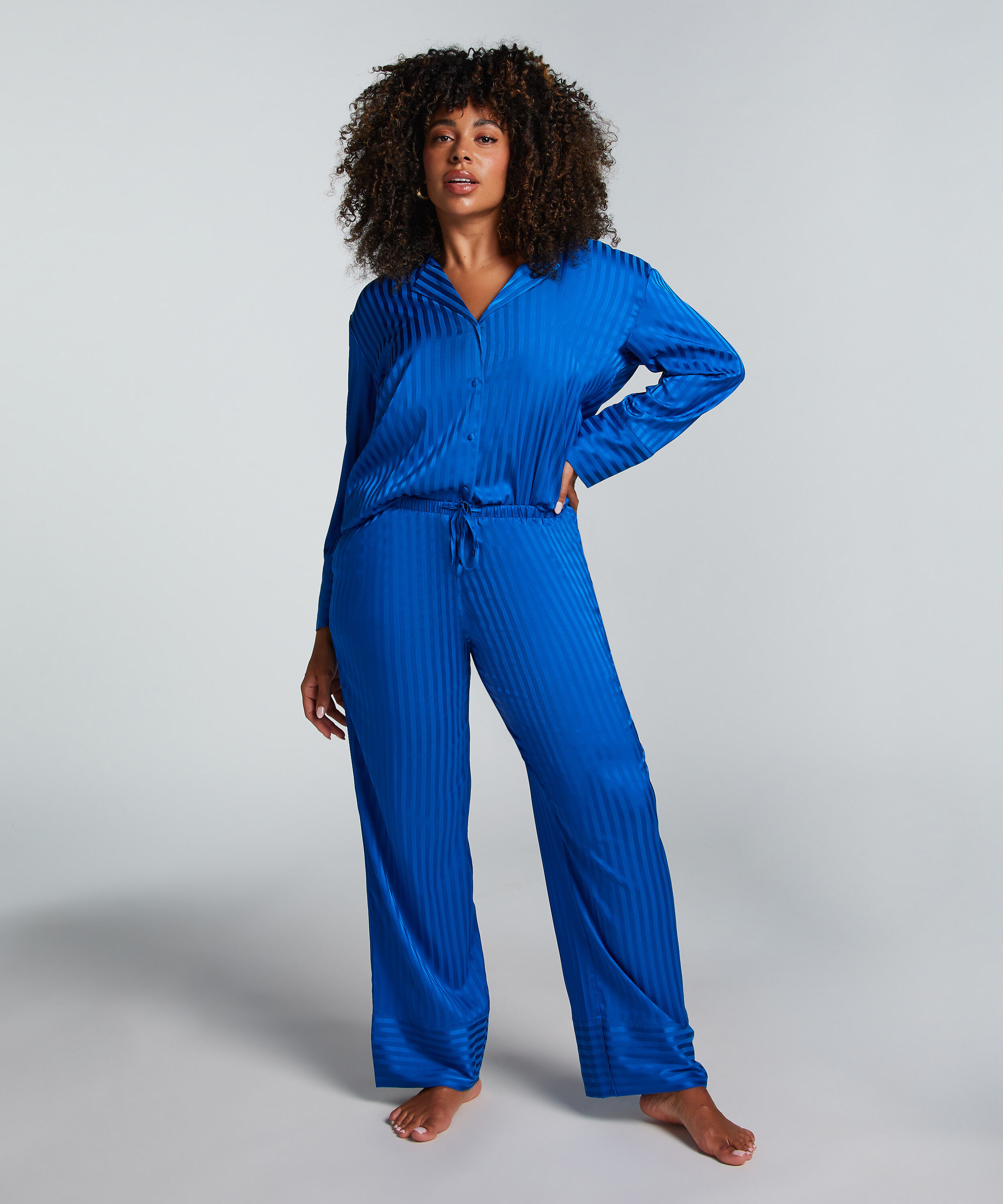 Pantalon Satin, Bleu Pantalon Satin, Bleu