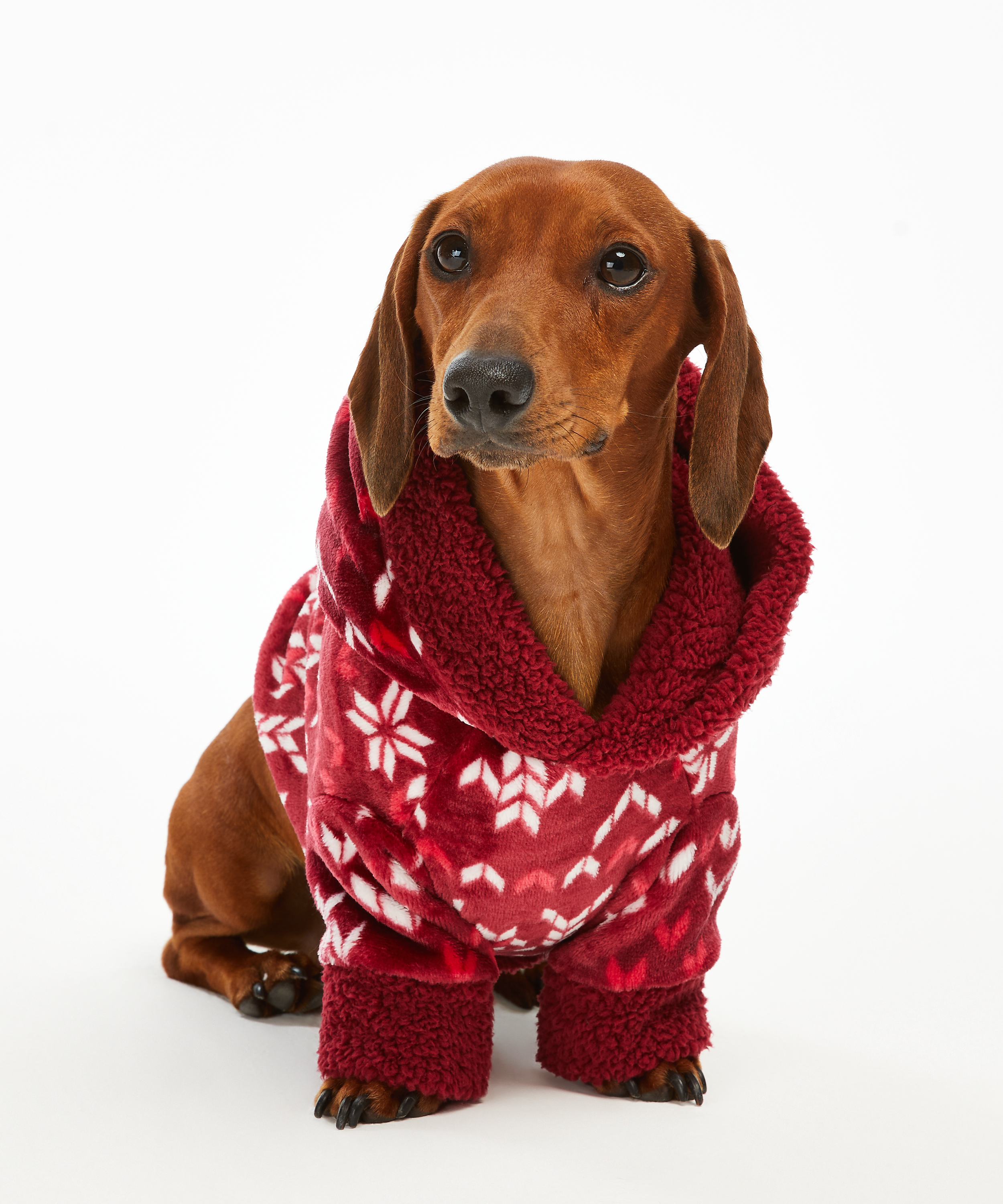 Onesie chiens en polaire, Rouge, main