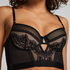 Soutien-gorge rembourré à armatures longline Malika, Noir