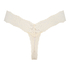 String taille extra basse en coton, Beige