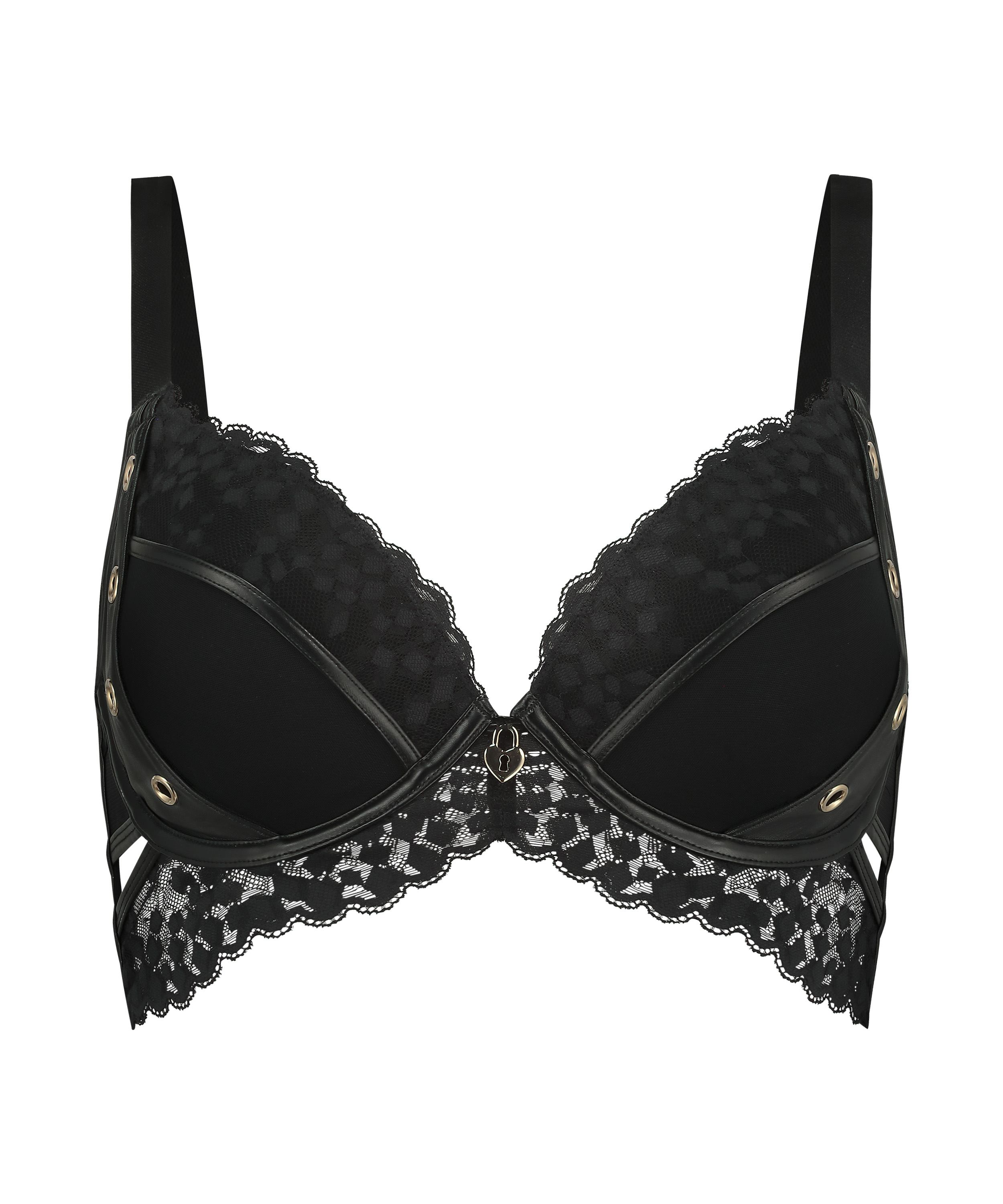 Soutien-gorge à armatures préformé longline push-up Desire, Noir, main