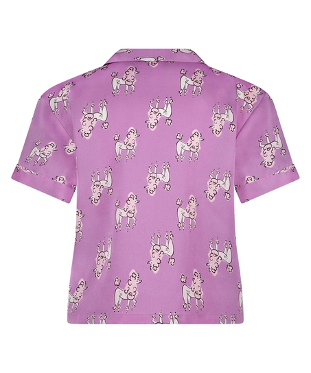 Veste à manches courtes en satin, Violet