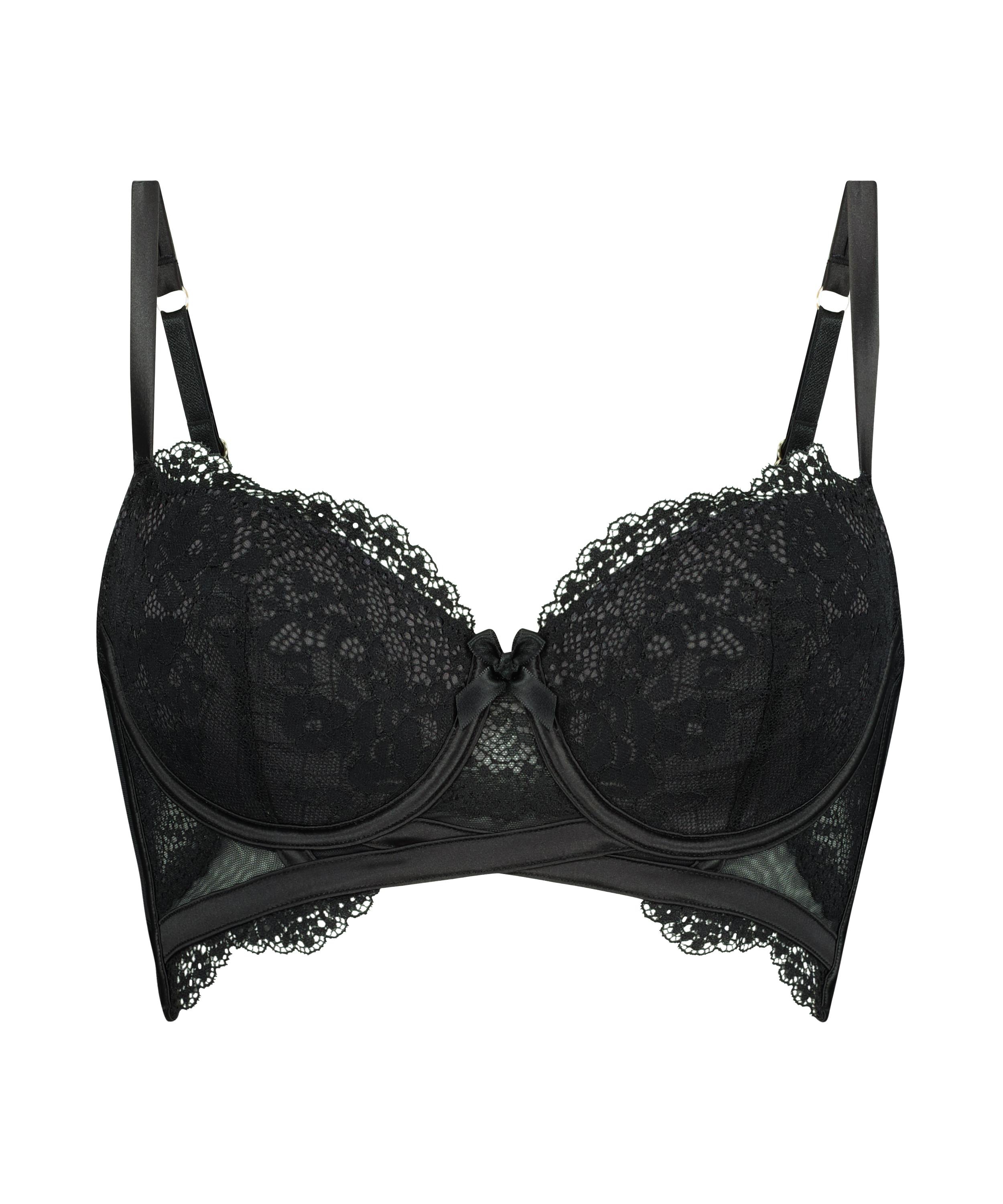 Soutien-gorge long rembourr&eacute; &agrave; armatures Raine, Noir, main