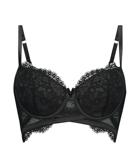 Soutien-gorge long rembourr&eacute; &agrave; armatures Raine, Noir