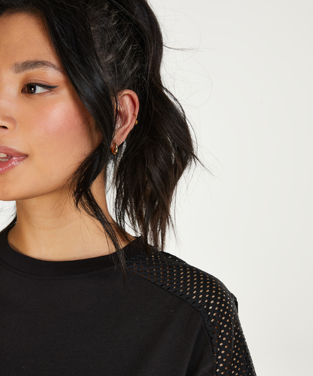 Crop Top Mesh HKMX, Noir