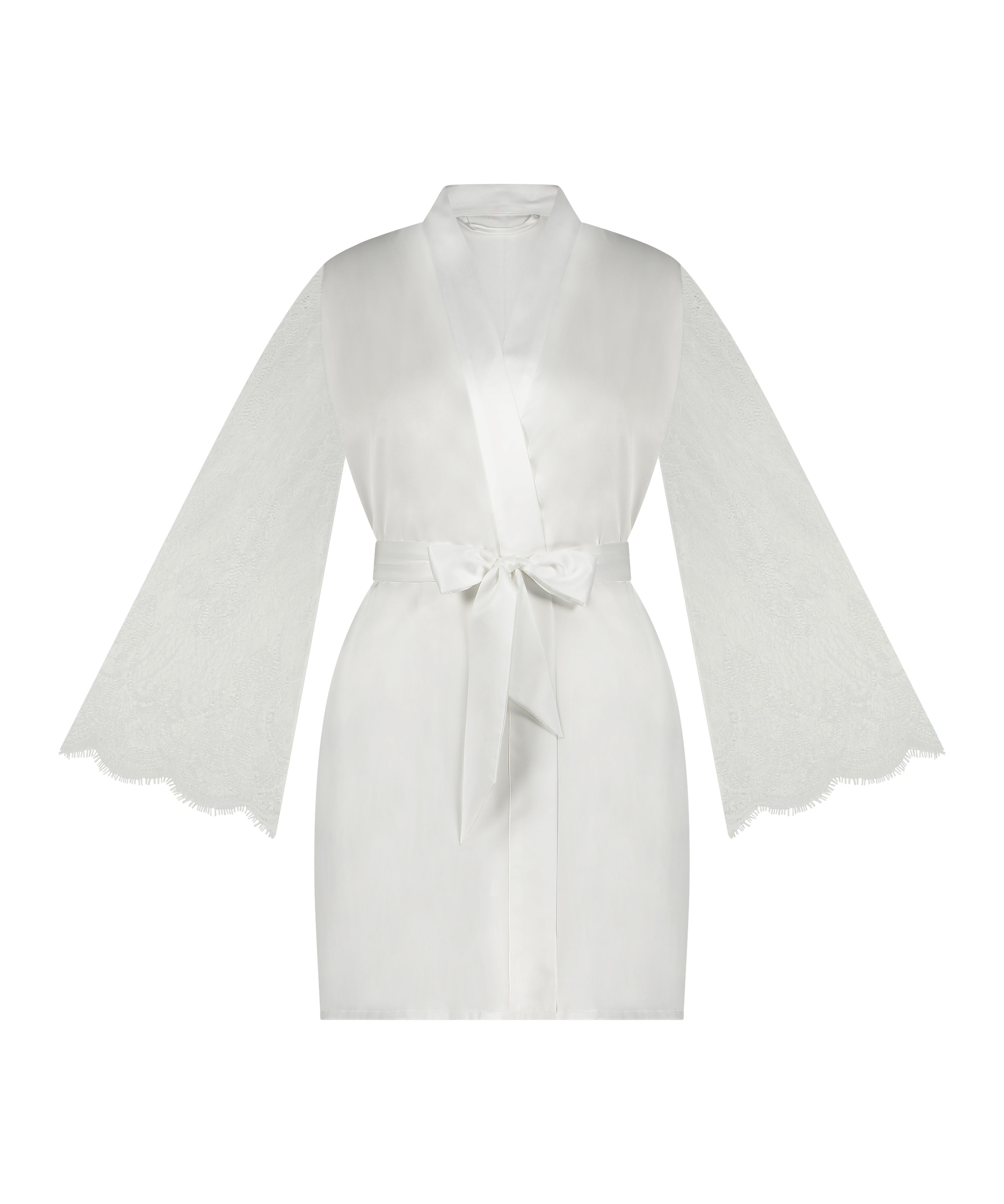 Kimono Satin Bride, Blanc, main
