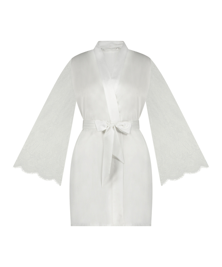 Kimono Satin Bride, Blanc