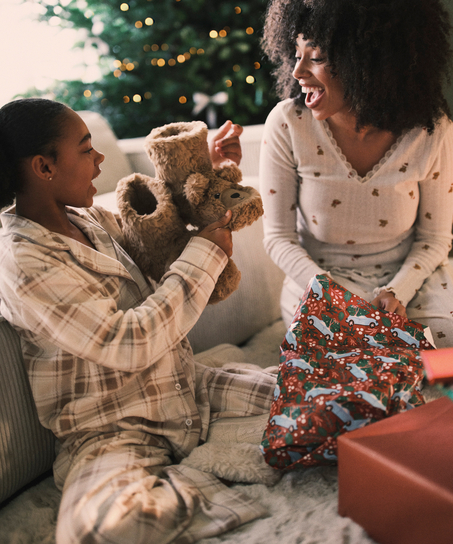 Chaussons Ours en Peluche, Beige
