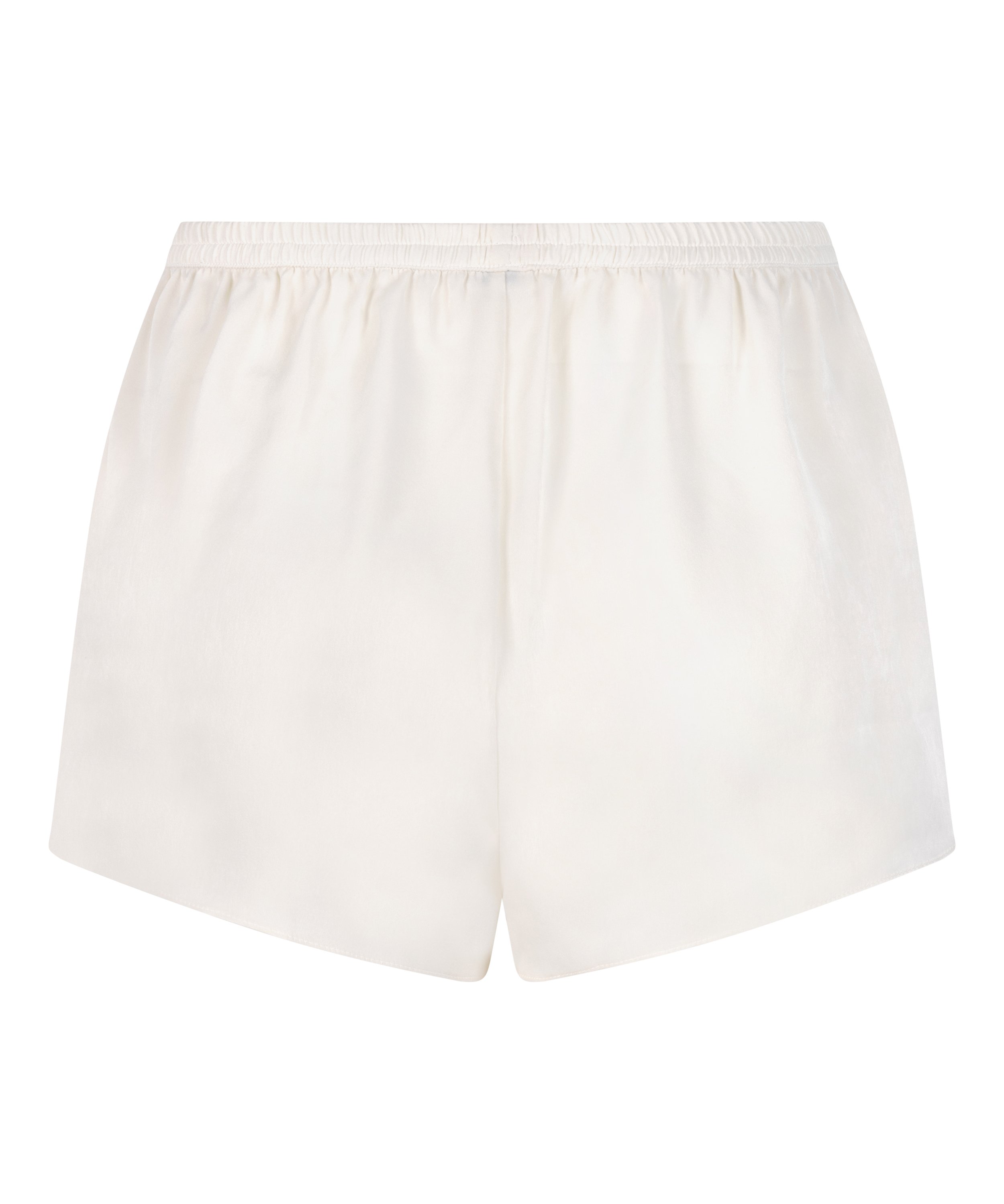 Short en satin Minimal, Blanc, main