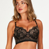 Soutien-gorge à armatures préformé longline Lexi, Noir