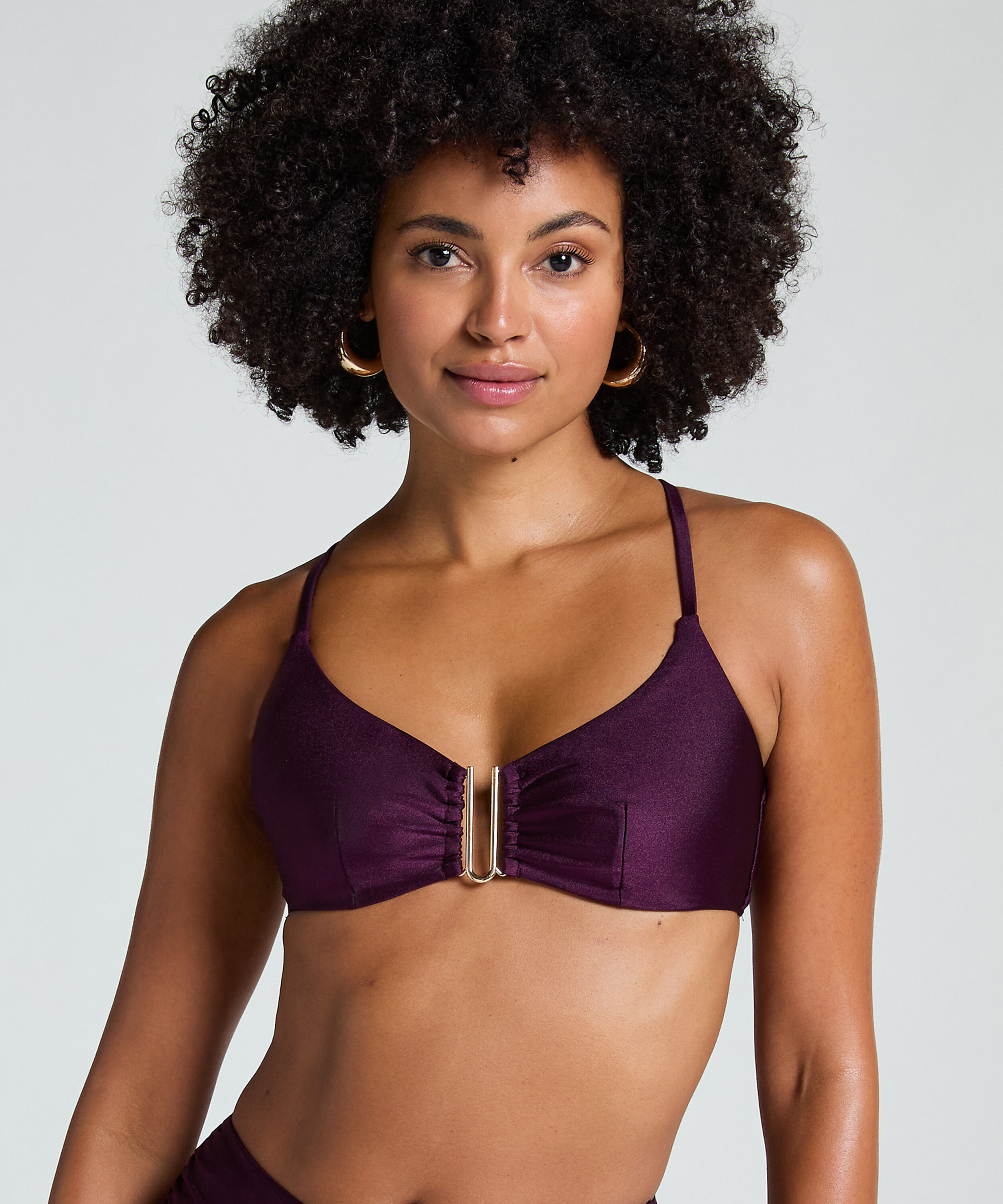 Haut de bikini court Costa, Violet