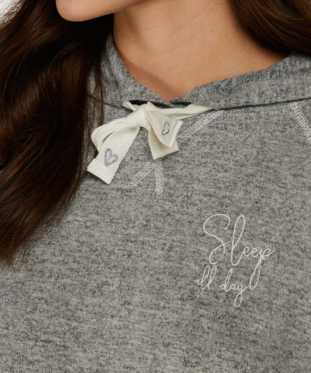 Sweat à capuche manches courtes, Gris