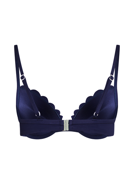 Haut de bikini à armatures à effet push-up préformé Scallop Taille A - E, Bleu