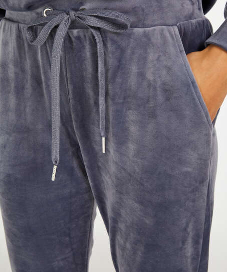 Pantalon de jogging Velours Lurex, Gris