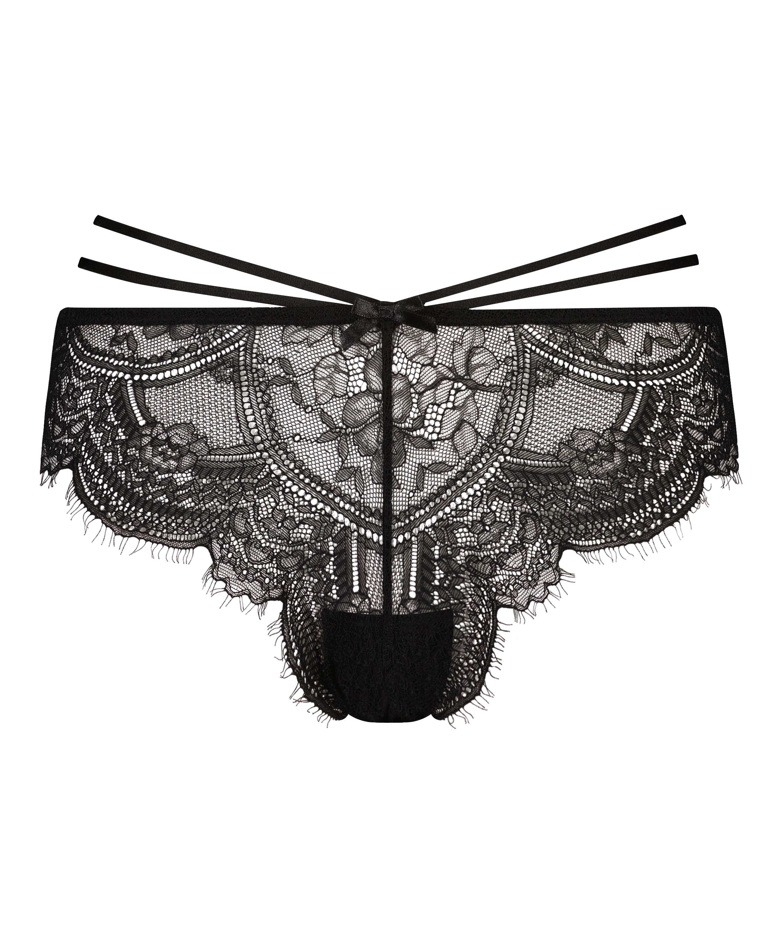 Slip br&eacute;silien &eacute;chancr&eacute; Sian, Noir, main