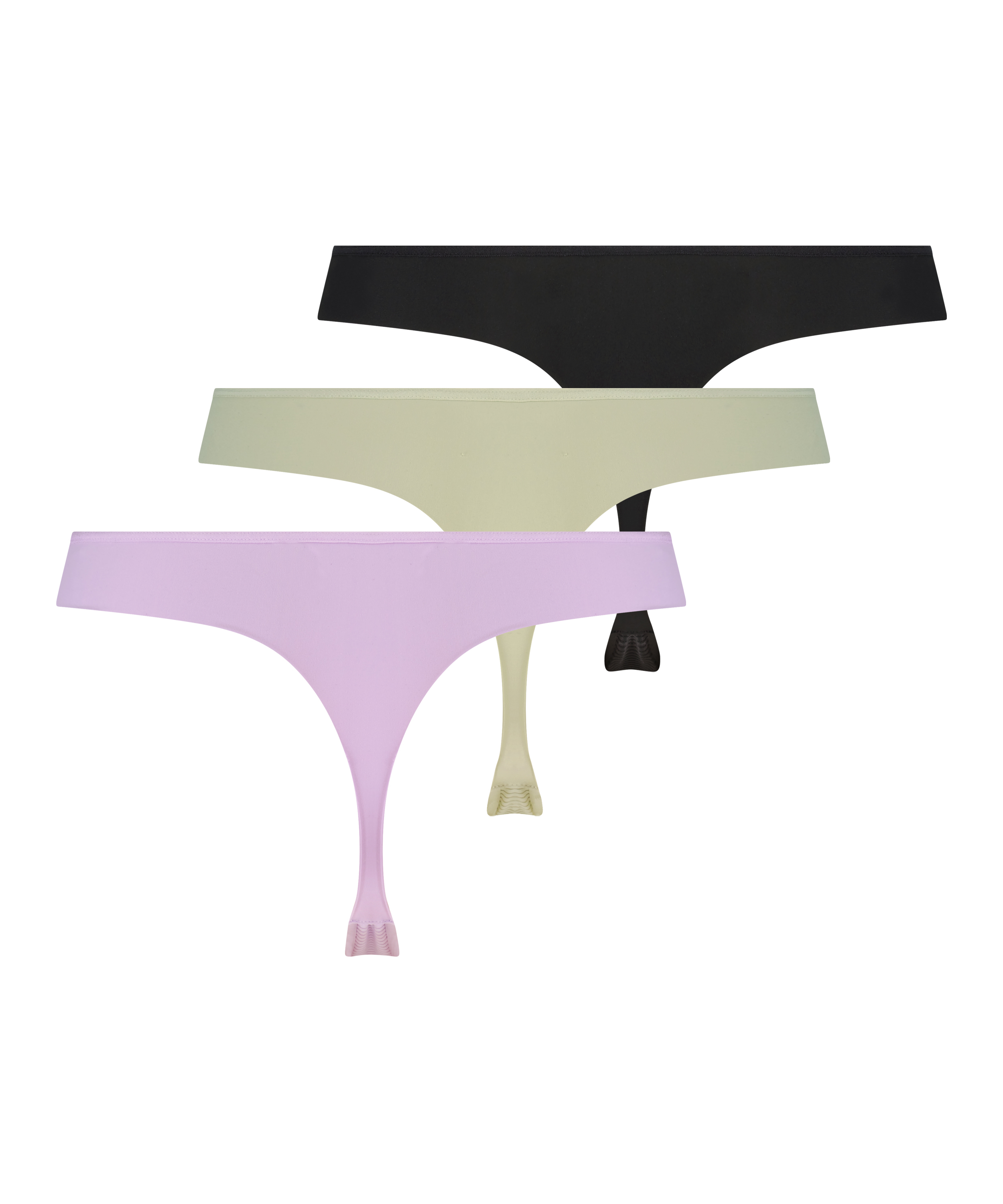 Lot de 3 tanga Invisible bande maille, Violet, main