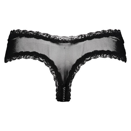 Slip br&eacute;silien V-shape mesh, Noir