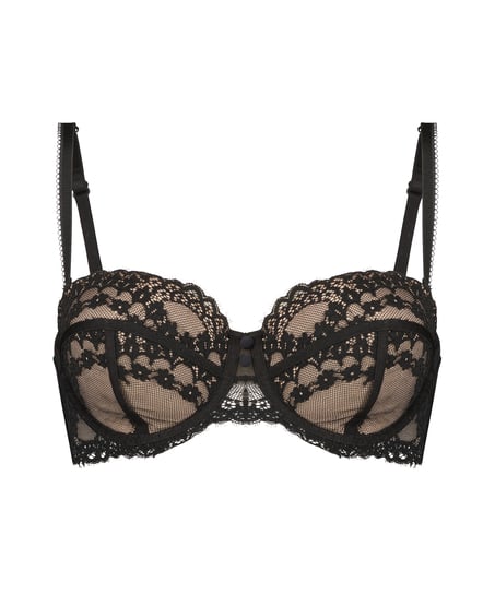 Soutien-gorge à armatures préformé sans bretelles Daisy, Noir
