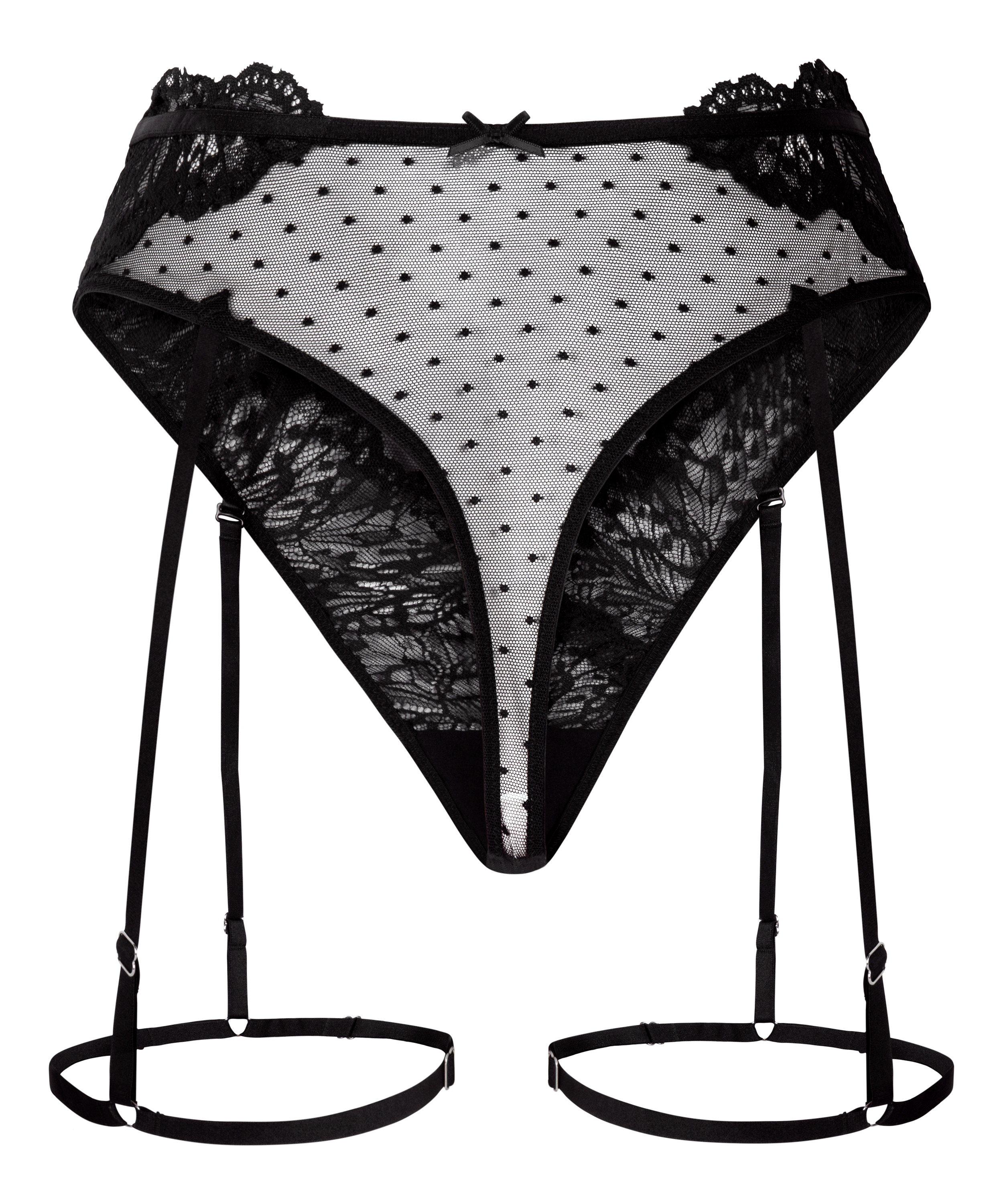 String porte-jarretelles Posie, Noir, main