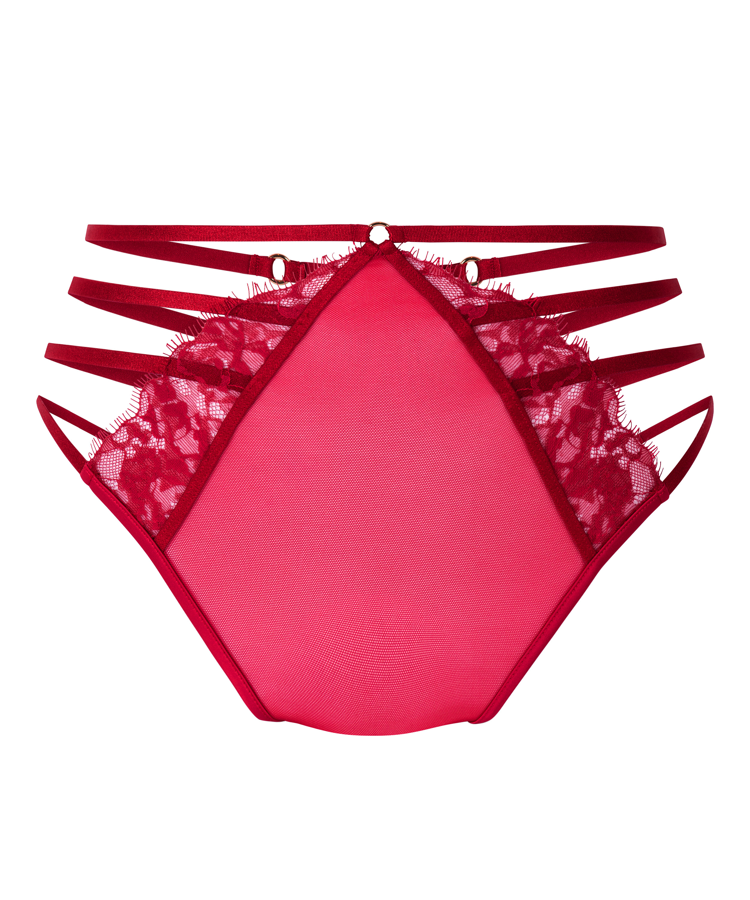 Culotte brésilienne jambe et taille haute Noeki, Rouge, main