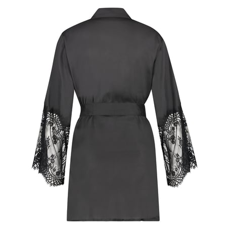 Kimono Lace Satin, Noir