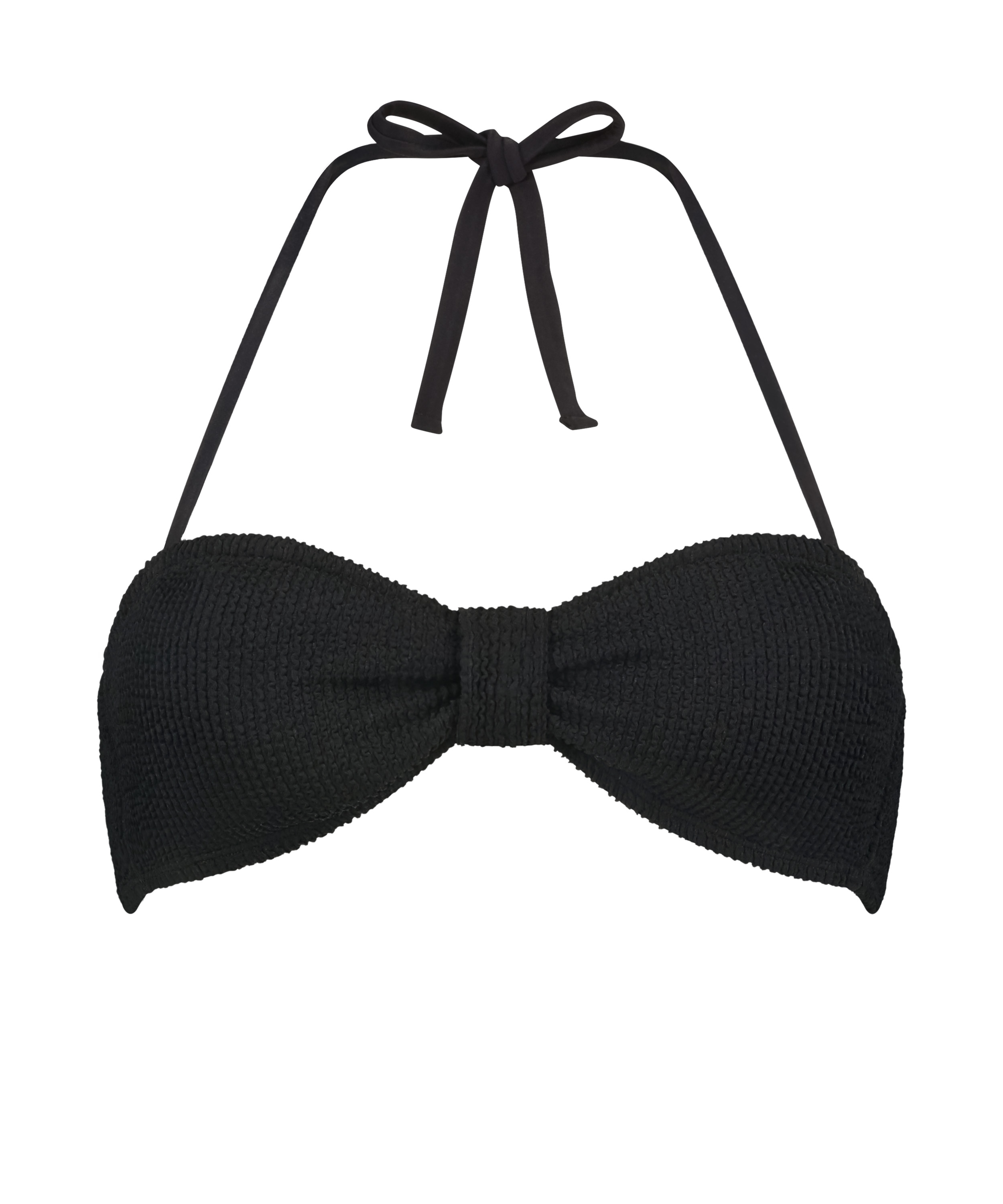 Haut de bikini bandeau Crinkle, Noir, main
