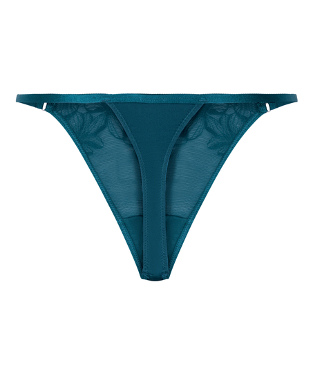 Tanga Margot jambe haute, Bleu
