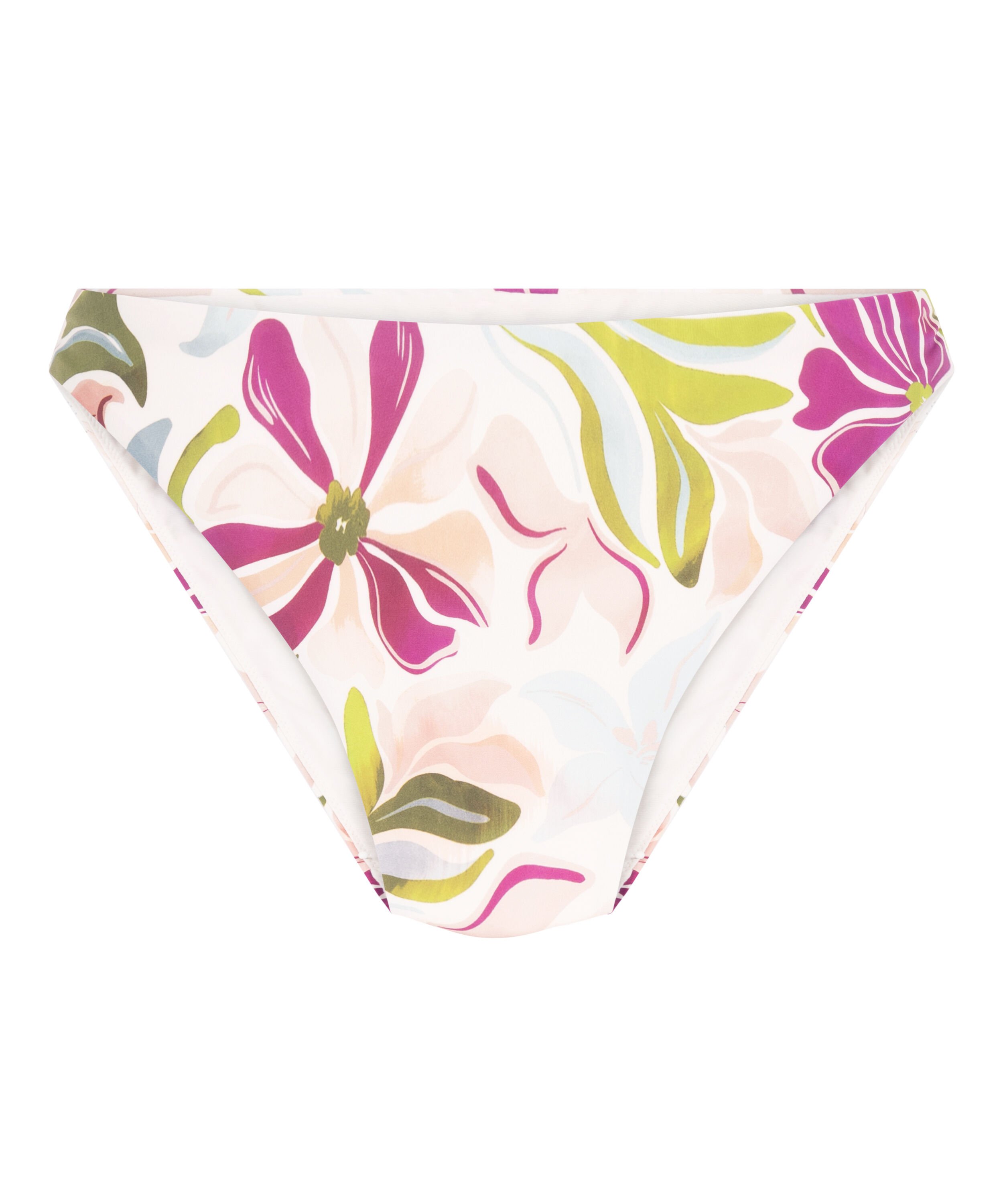 Bas de bikini jambes hautes Ayanna, Blanc