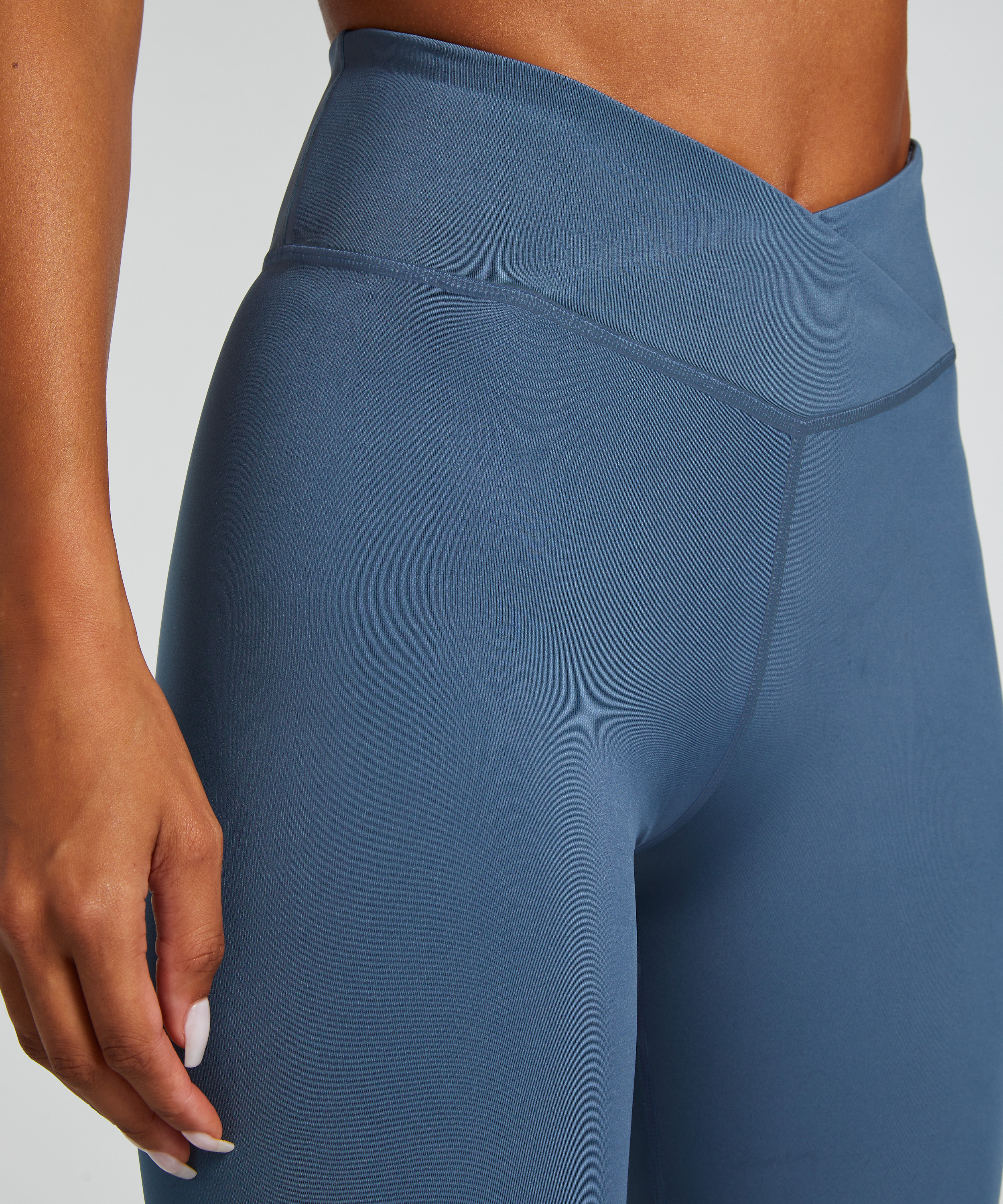 HKMX Legging croisé à taille haute, Bleu, main