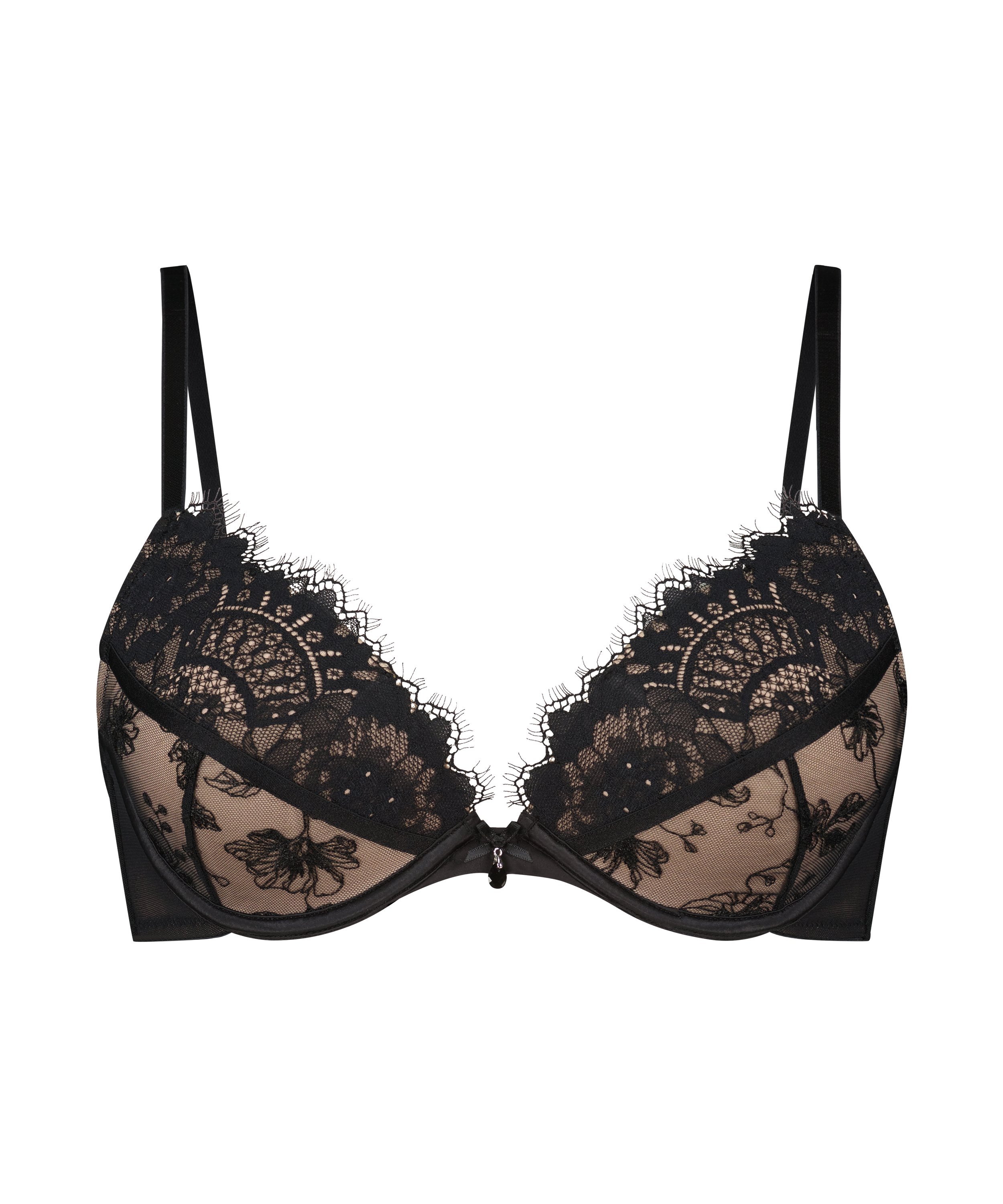 Soutien-gorge push-up rembourré à armatures Malika, Noir, main