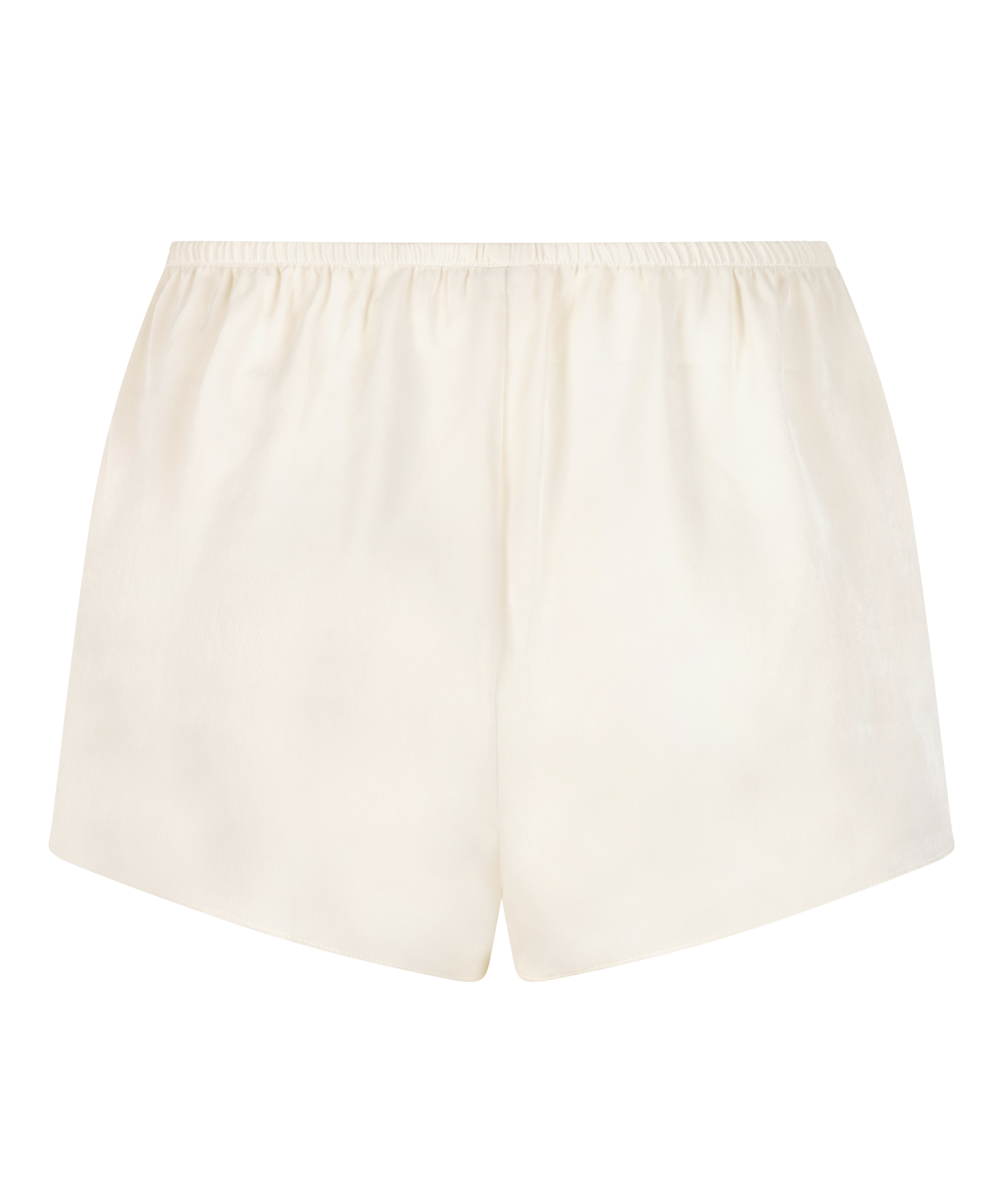 Short en satin Minimal, Blanc, main