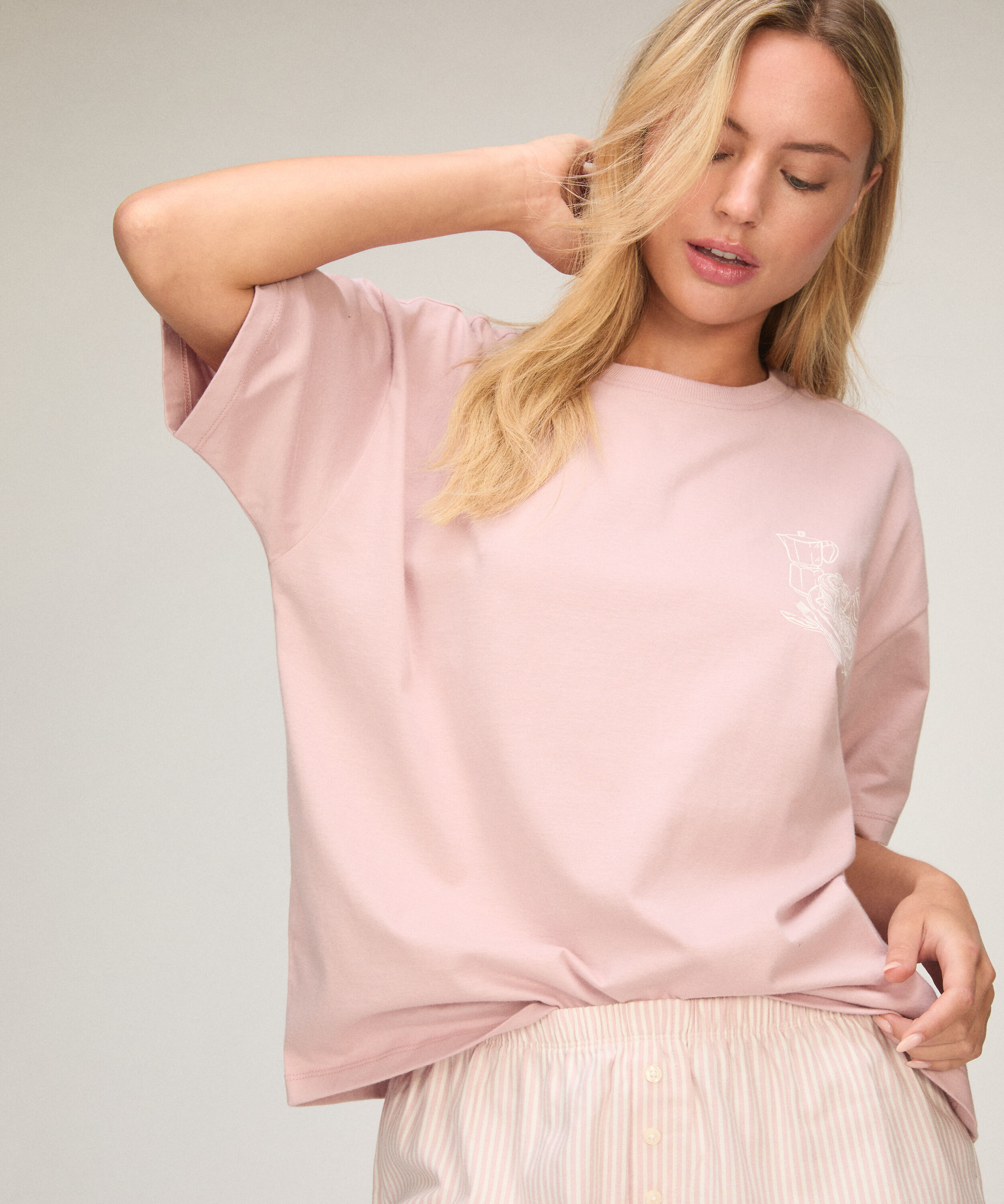 Ensemble Pyjama avec Short et T-shirt, Rose