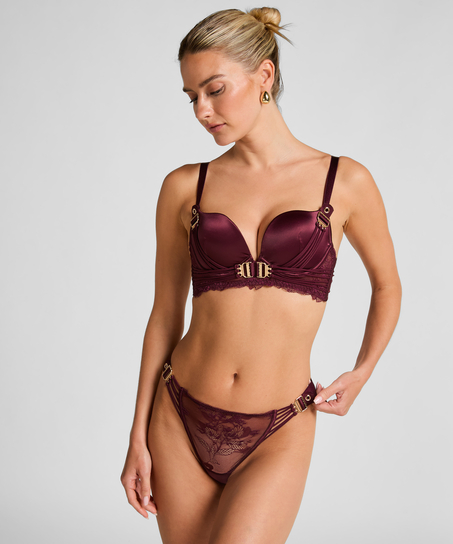 Soutien-gorge à armatures rembourré longline Avela, Rouge