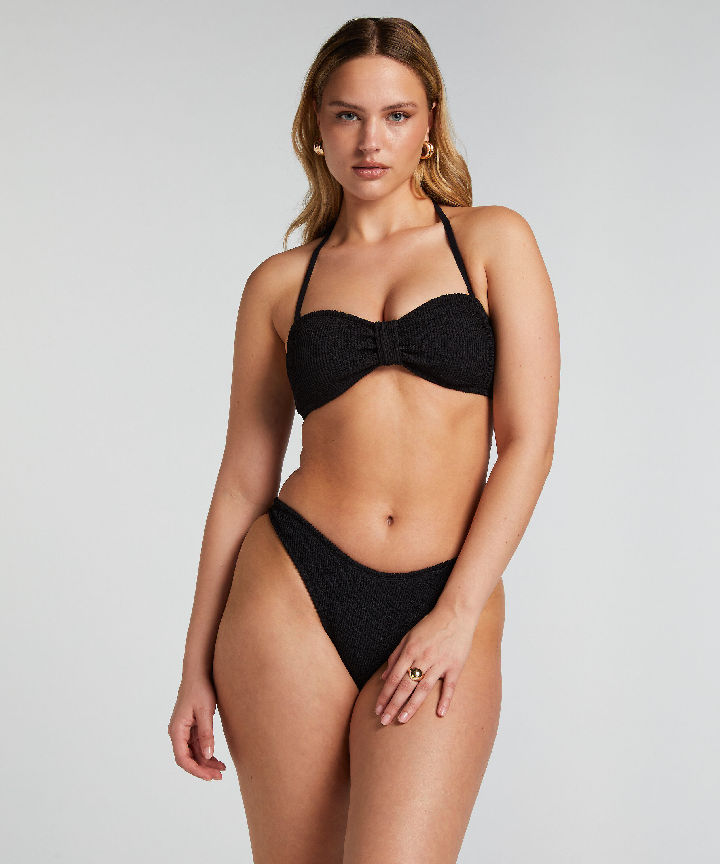 Slip de Bikini Échancrés Crinkle