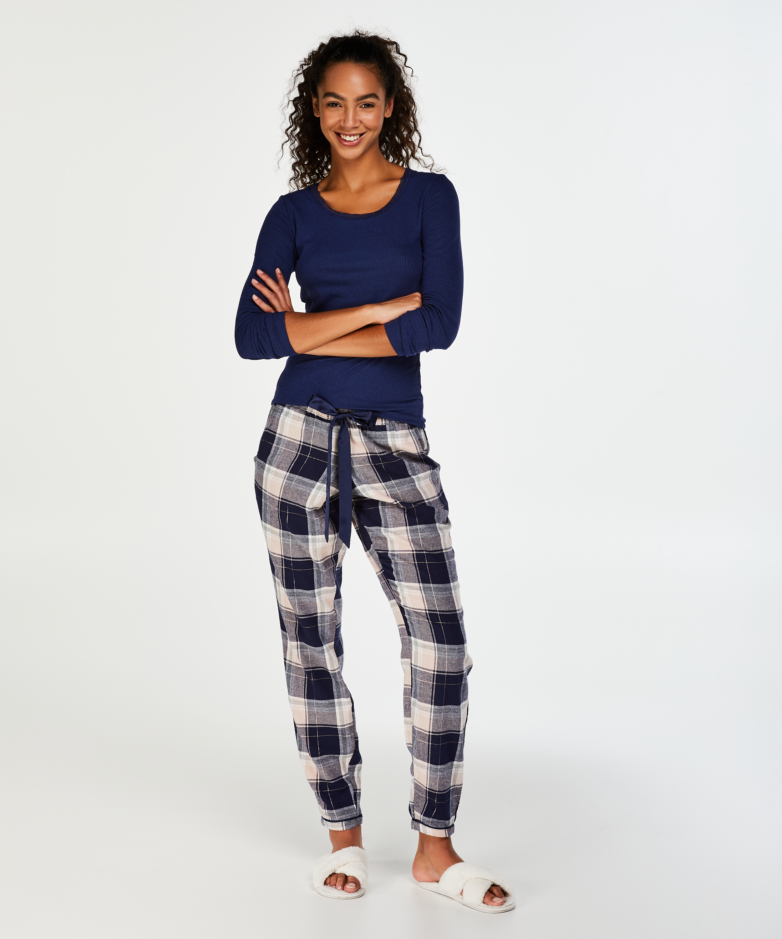 Pantalon de pyjama Check, Bleu, main
