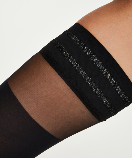 Haut à col montant 50 deniers en lurex Davy, Noir