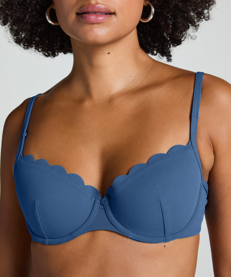 Haut de bikini préformé à armatures Scallop, Bleu