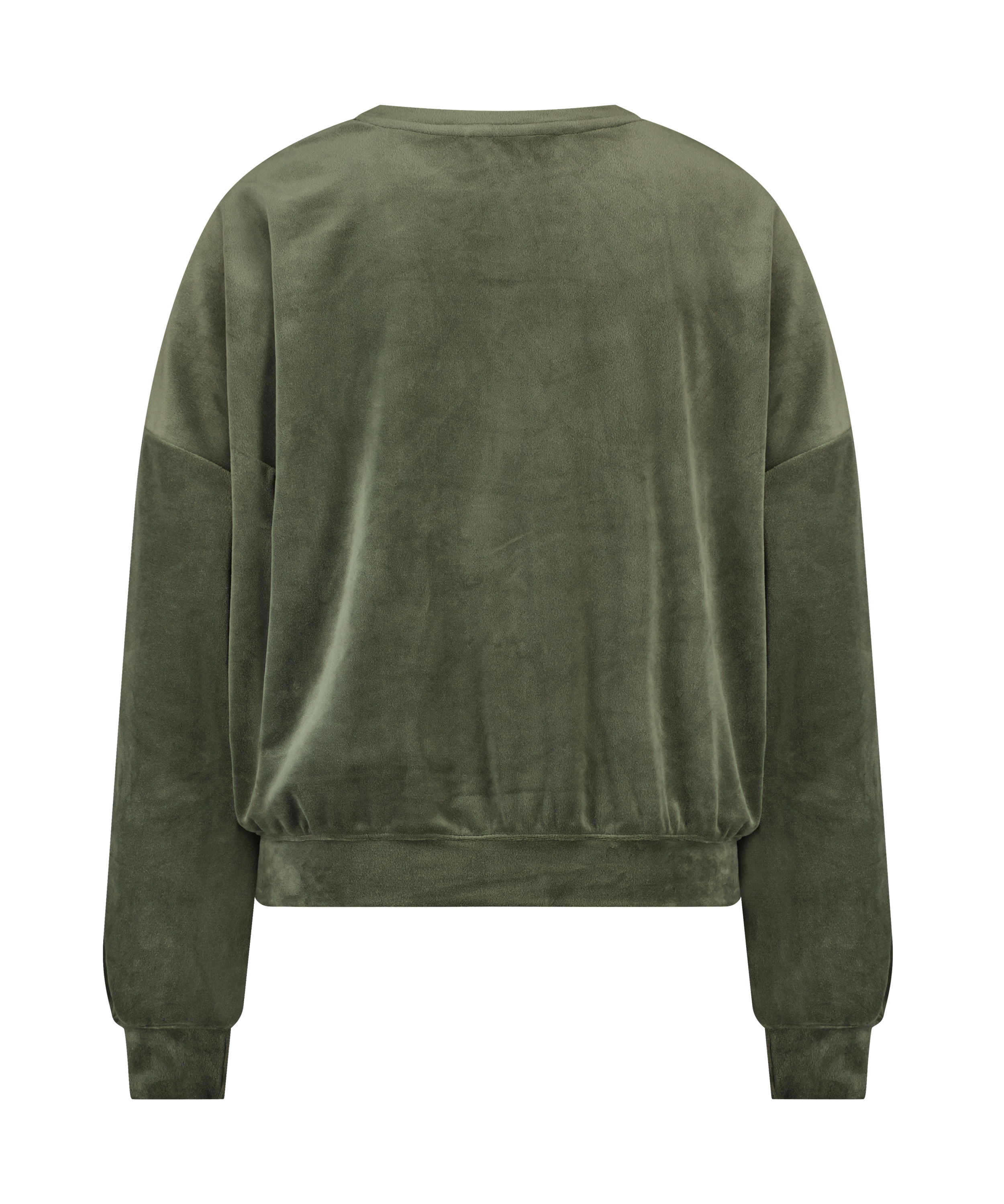 Top Velours, Vert, main