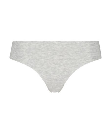 Slip brésilien invisible en coton, Gris