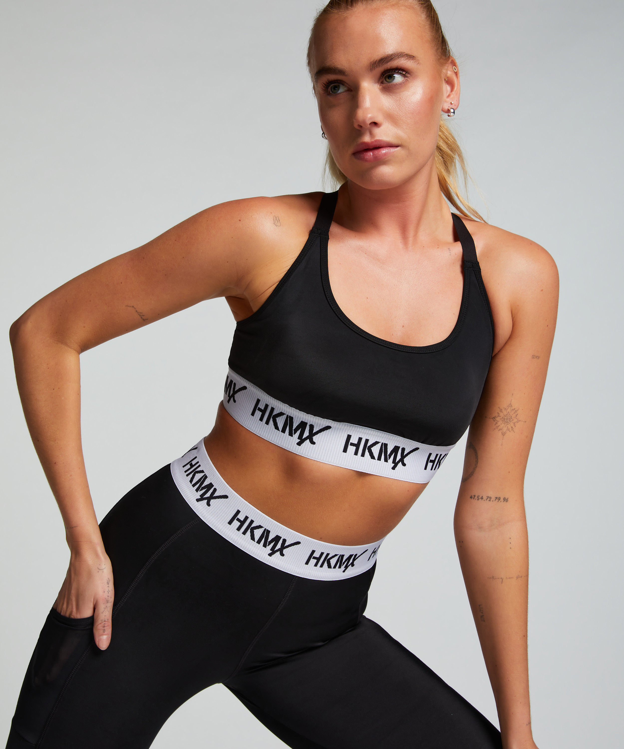 HKMX Soutien-gorge de sport The Crop Logo Level 1, Noir, main