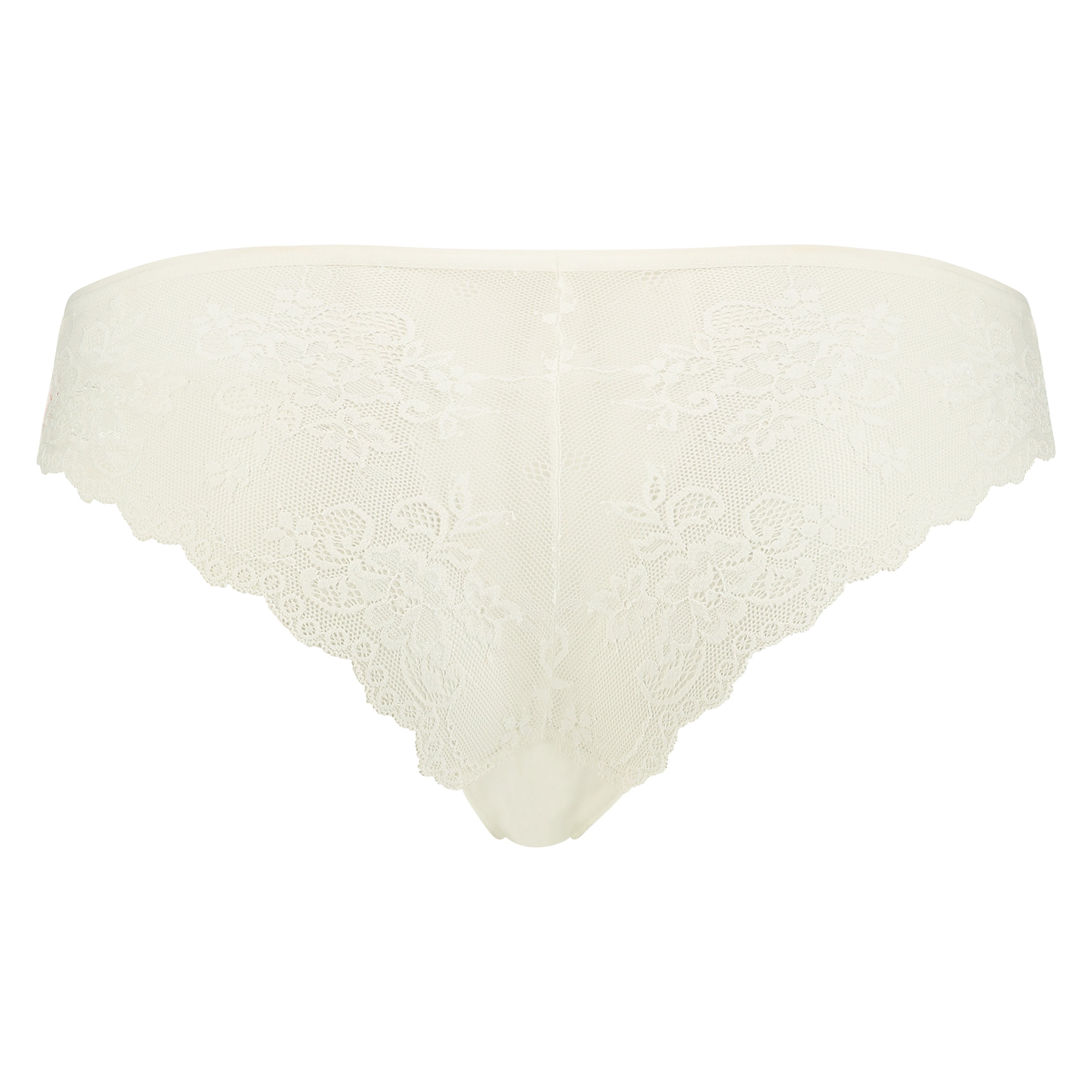 Slip brésilien Invisible Lace Back, Blanc, main