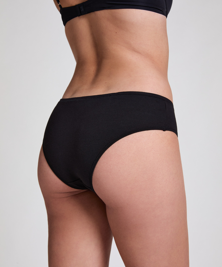 Coton Slip Brésilien Kira, Noir